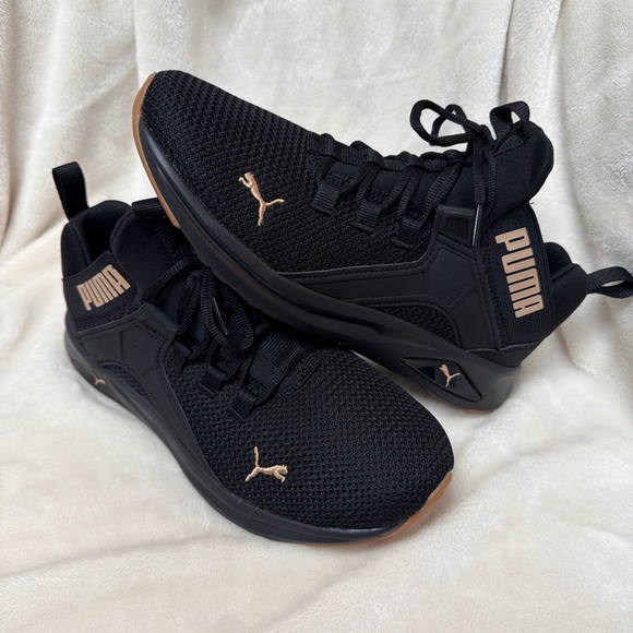 Puma Shoes - Puma Black and Gold Athletic Sneakers size [US 7.5]